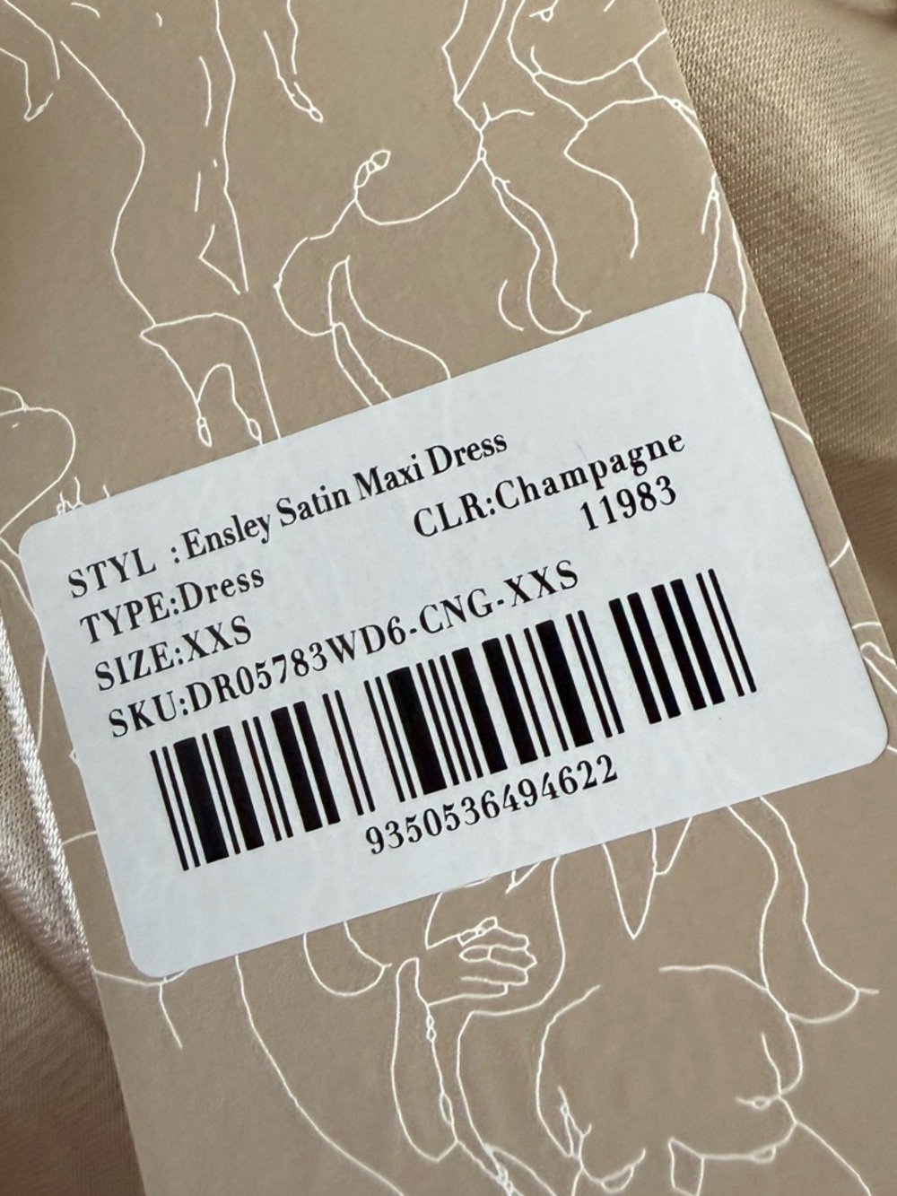NWT Meshki Ensley Satin Maxi Dress Champagne - Picture 6 of 9